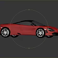 Red Sports Car Featuring Black Roof Silver Wheels and Sleek Aerodynamic Body Design