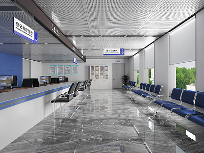 Modern Hall Service Hall Service Center Service Hall 3d model