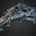 Futuristic Fighter Jet With Advanced Aerodynamic Structure Gray Yellow Accents And Detailed Cockpit