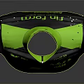 Neon Green And Black Vest Design With Front Zipper Logos And Text Details
