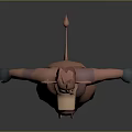 Cartoon Cow Game Film Character 3D Model With Pink Body And Blue Hooves