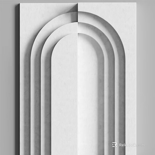 Modern Luxury Background Wall Design With White Arched Lines And Minimalist Style 3d model 