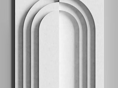 Modern Luxury Background Wall Design With White Arched Lines And Minimalist Style 3d model