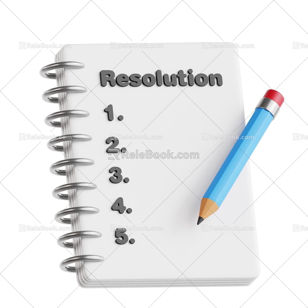 Modern notebook pencil notebook cartoon notebook 3d model