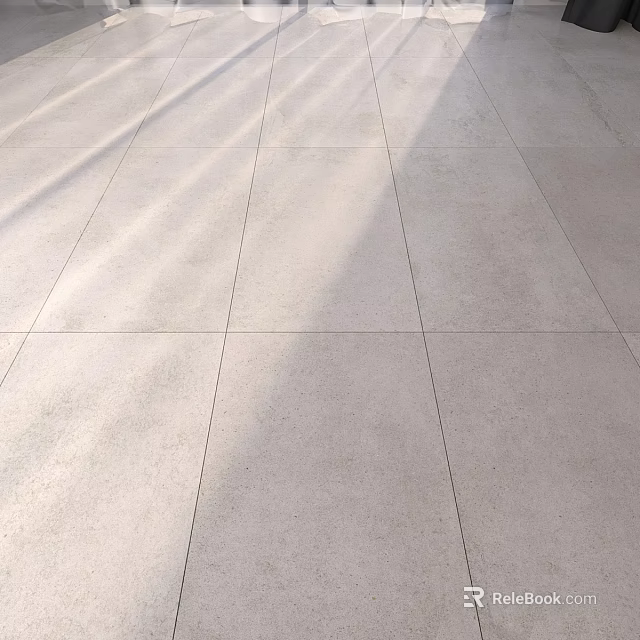 Gray Floor Tiles With Square Pattern And Natural Light Shadow Effects 3d model 