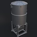 Industrial Equipment Stainless Steel Cylindrical Vertical Tank with Support Frame