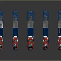 Five Modern Blue and Red High Speed Trains With Sleek Design Lineup