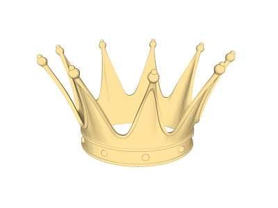 Elegant Golden Crown Jewelry Design With Spiked Top And Decorative Round Studs 3d model