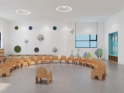 Nordic Kindergarten Classroom Activity Room model