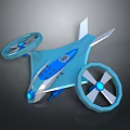 Blue Space Probe With Propulsion Wheels And Control Panel For Space Exploration 3d model