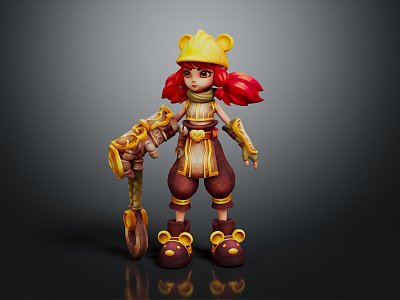 Modern Game Character Woman Warrior Cartoon Warrior Cartoon Character Cartoon Beauty 3d model