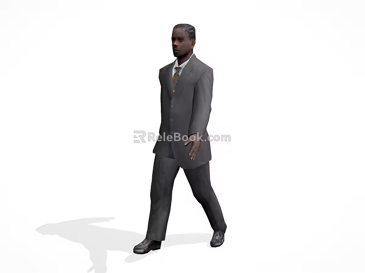Modern Men African Men Walking Men 3d model
