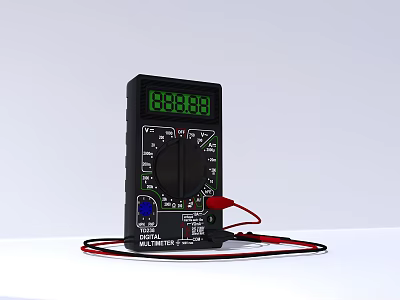 Professional Industrial Digital Multimeter With High Precision Display And Test Leads 3d model