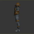 Full Body Medieval Style Metal Armor With Golden Accents And Protective Design