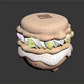Cute Macaron Shaped Decorative Toy With Pink White Layers And Yellow Accents
