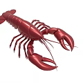 Red Aquatic Lobster With Shiny Shell Large Claws And Detailed Body Structure 3d model
