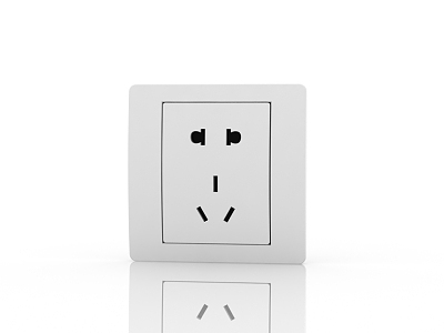 Modern five-hole socket panel 3d model