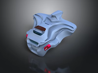 Sleek 3D Product Casing Design With Light Blue Body Red Accents And Dark Panel 3d model