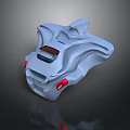 Sleek 3D Product Casing Design With Light Blue Body Red Accents And Dark Panel
