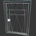 Dark Gray Metal Door With Small Rectangular Window And Round Handle