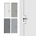 Modern Single Door Bedroom Door Room Door Set Door 3d model