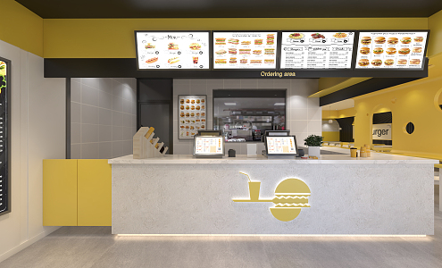 Modern Burger Shop 3d model