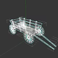 Rustic Wooden Carriage With Four Wheels And Open Cargo Cart Body