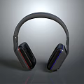 Modern Wireless Headphones With Black Red And Blue Accents For Audio Electronics