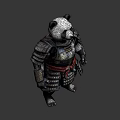 Fierce Panda Game Movie Character in Samurai Armor with Red Sash