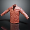 Distressed Brown Leather Jacket With Collared Design And Pockets