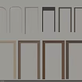 Various Style Door Frames Display With Different Colors And Wooden Finishes