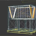 Industrial Equipment Cooling Tower with Grid Front Panel Metal Structure and Double Top Units