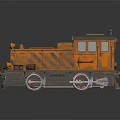 Orange Vintage Train 3D Rendered With Realistic Textures And Details