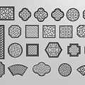 Chinese-style openwork window pane lattice 3d model