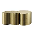 Modern Gold Coffee Table With Textured Surface And Two Connected Cylindrical Shapes 3d model