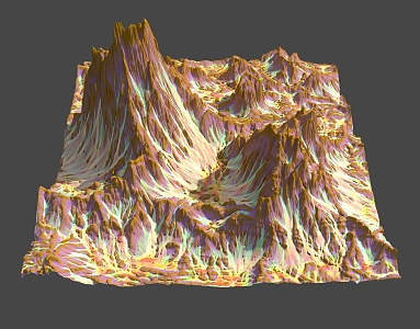 Natural Terrain Magic Science Fiction Snow Mountain Grassland Scanning Unreal Realistic Mountain Landform Flowing Water 3d model