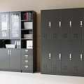 Black Storage Cabinets With Glass Doors Drawers Open Shelves And Lockable Locker Units