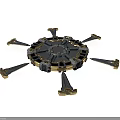 Mechanical Circular Industrial Device With Radial Metallic Arms And Central Structure