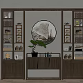 New Chinese-style Duan Jing Tai Bo Gu Frame Duan Jing Strip Case Combination 3d model