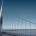 Modern Cable-Stayed Bridge With Pylon Steel Cables Over Calm Water Clear Reflection And Blue Sky