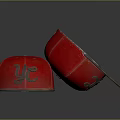 Stylish Red Everyday Caps With UE Logo Inner Lining And Brim Design 3d model