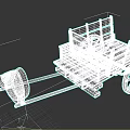 Carriage ancient means of transport rickshaw hand-pulled cart 3d model