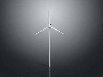 Modern White Wind Turbine With Tall Tower For Renewable Energy Generation 3d model