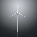 Modern White Wind Turbine With Tall Tower For Renewable Energy Generation 3d model