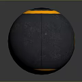 Black And Yellow Fitness Sphere With Circular Rings Holes And Surface Dots Design
