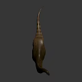 Brown Dinosaur Figurine With Long Neck Striped Body And Curved Tail