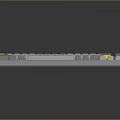 Modern Mechanical Keyboard With Light Blue Frame White Keycaps Gray And Yellow Accent Keys
