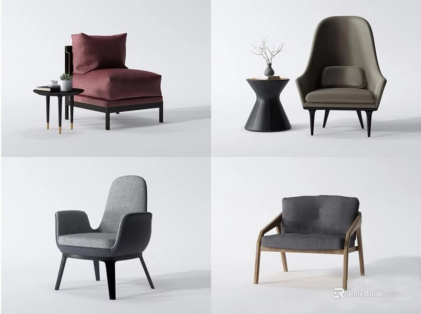 Modern Single Sofa Collection with Stylish Designs Various Colors and Comfortable Features 3d model