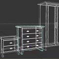 Gray And Wooden Top Home Furniture Collection Featuring Dresser Cabinet Wardrobe