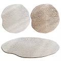Stylish Shaped Rugs with Round Oval Shapes Neutral Tones and Woven Radial Patterns